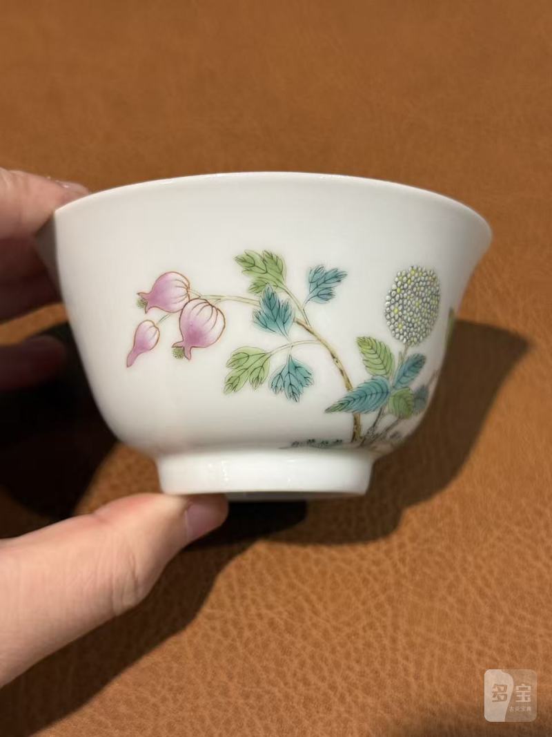 清道光 粉彩绣球花卉纹碗 - 图5